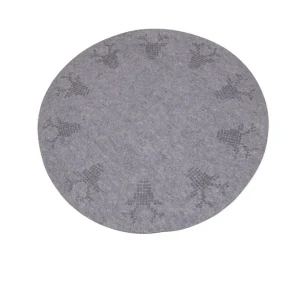 Deer Ryamatta Ø100 cm Rund Ljusgrå - Textil & mattor risnedsättning