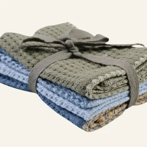 Handduk, 3-pack gråblå - 25x25 cm Köp online