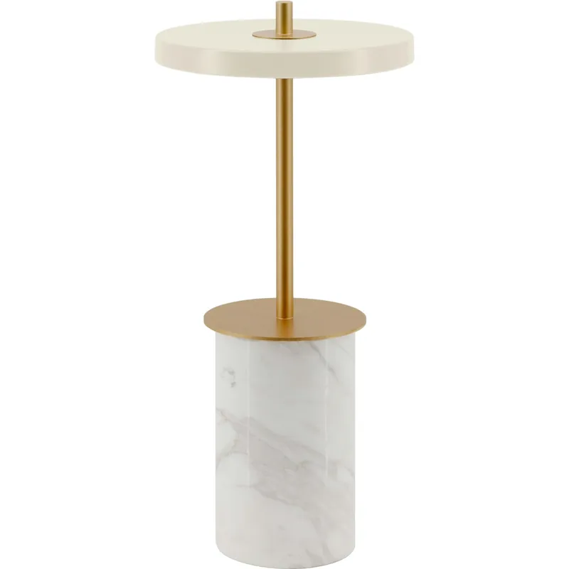 Asteria Move Mini Bordslampa Portabel, Vit Marmor Begränsat antal