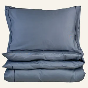 Säker betalning Påslakanset i satin dimblå - 150x210 cm/50x60 cm