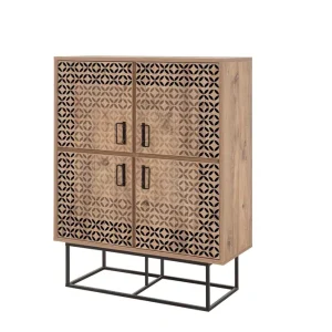 Extra rabatt Quantum Solo Highboard 93x115 cm Svart/Brun Hanah Home - Förvaring