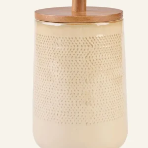 Förvaringsburk beige - 15x15x23,5 cm risnedsättning