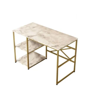 Juna Skrivbord 120x60 cm Vit/Guld Hanah Home - Möbler Trygg betalning