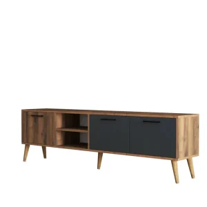 Beställ idag Tv-bänk Essexa 180x35 cm Brun/Svart Hanah Home - Möbler