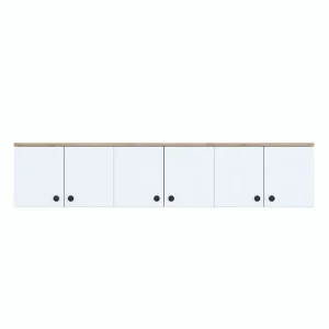 Billig Jaibir Vägghylla 179,6x37,5 cm Brun/Vit Hanah Home - Förvaring
