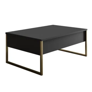 Luxe Soffbord 90x40 cm Svart/Guld Hanah Home - Möbler Lågt pris