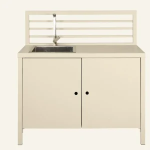 Bästa pris Utekök modul med diskho creme - 120x60x122 cm