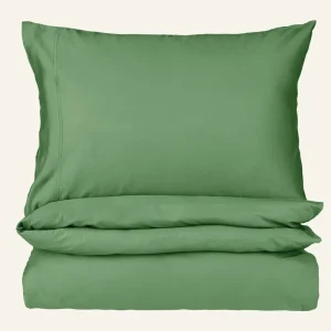 Rabatter Påslakanset i satin grön - 150x210 cm