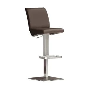 Begränsat erbjudande Scandinavian Choice Elkton Barstol Kvadrat Stål Brun PU - Möbler
