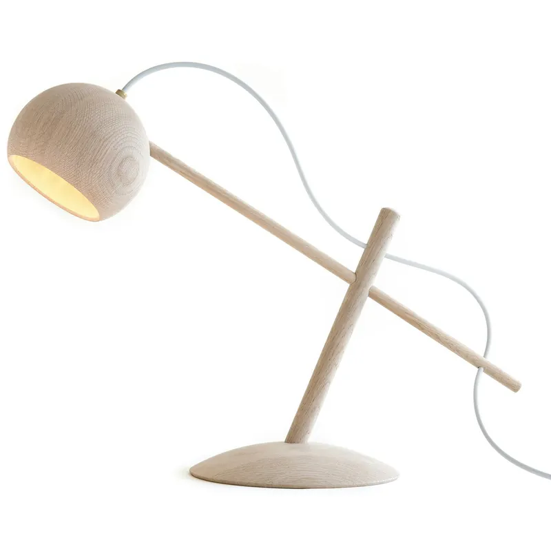 Lune Bordslampa, Vitoljad Ek Extra rabatt