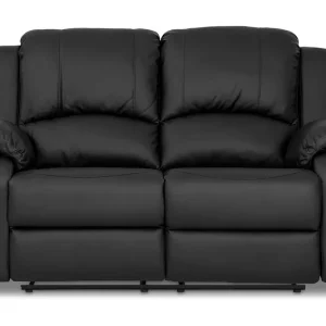 Säker betalning Comfort Living Norbo Liten Reclinersoffa 2-sits Konstläder - Fällbar soffa - Biosoffa Svart / Mörk - Möbler