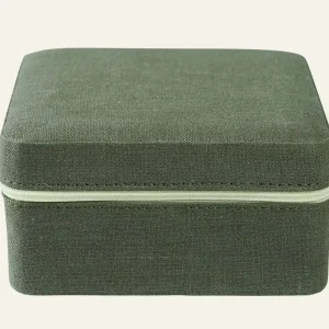 Smyckeskrin med dragkedja olivgrön - 13x13 cm Beställ nu