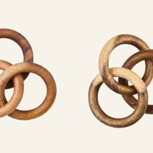2-pack servettringar natur - 6x12x2,5 cm Snabb leverans