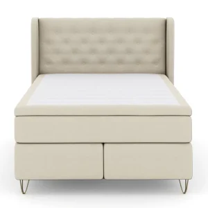Select No 5 Komplett Sängpaket 140x200 Fast/Medium Watergel Beige/Metall V-form - Möbler Populärt val