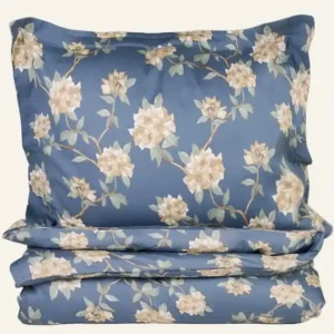 Påslakanset i satin dimblå - 150x210 cm Expressleverans