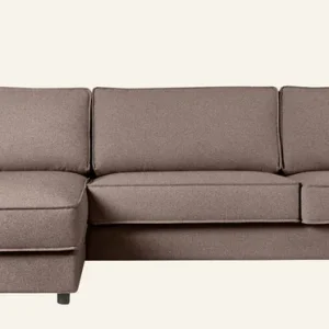 Soffa schäslong vänster brun - 315x156x79 cm Fynd