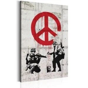 Fri frakt Tavla Soldiers Painting Peace By Banksy VALUE_MISSING_3 80x120 - Inredning