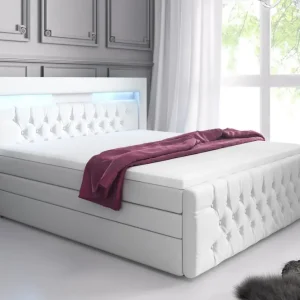 Lägg i varukorgen Cloud47 Franco Lyx Sängpaket 140x200LED-belysning Vit/Konstläder - Möbler