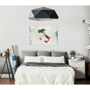 Tavla Map: Italy 60x40 - Inredning Rabatter