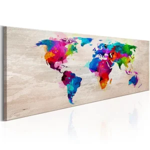 Reapris Tavla World Map: Finesse of Colours 135x45 - Inredning