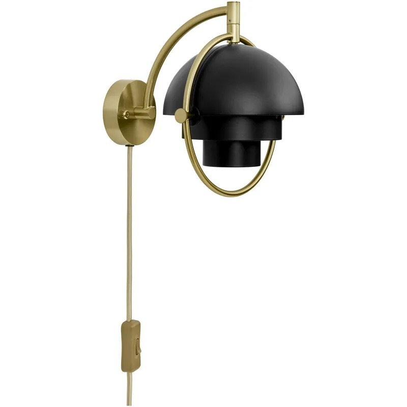 Rabatt Multi-Lite Vägglampa, Black Semi Matt / Brass