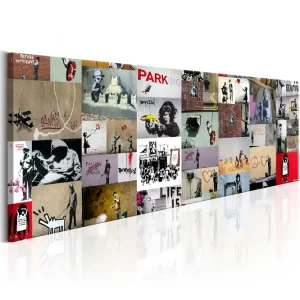 Tavla Art of Collage: Banksy II 135x45 - Inredning Nedsatt pris