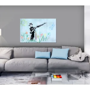 Fynd Tavla Boy with Gun by Banksy 120x80 - Inredning