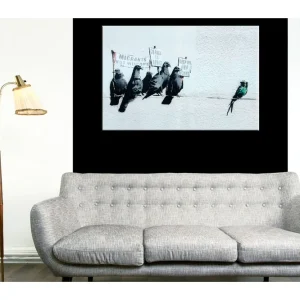 Kampanj Tavla Protesting Birds by Banksy 90x60 - Inredning