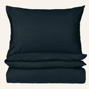 Påslakanset i satin mörkblå - 150x210 cm Rabatter