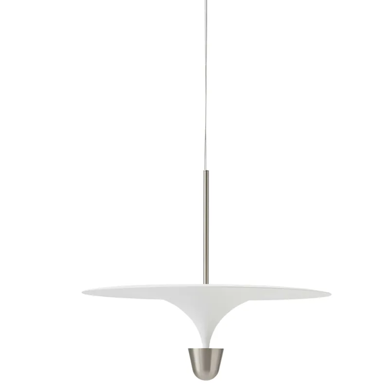 Bästa pris Kantarell Pendel 60 cm, Aluminium / Vit