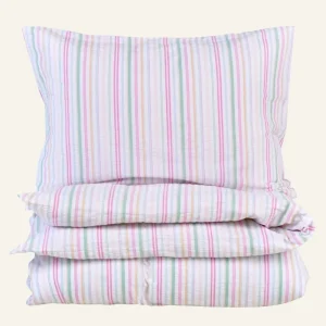 Påslakanset i garnfärgad bäckebölja multi - 150x210 cm Fri frakt