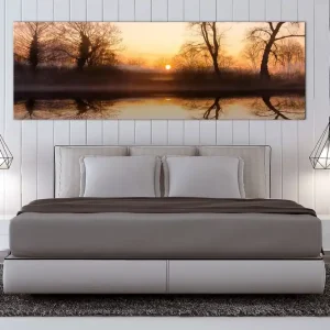 Trygg betalning Tavla Winter Sunset (1 Part) Narrow 120x40 - Inredning