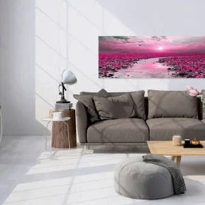 Tavla Lilies and Sunset (1 Part) Narrow 135x45 - Inredning Populärt val