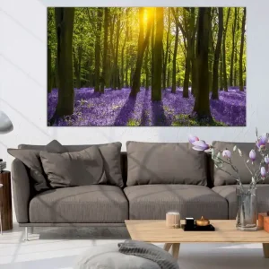 Beställ nu Tavla Hyacinth Field (1 Part) Narrow 135x45 - Inredning