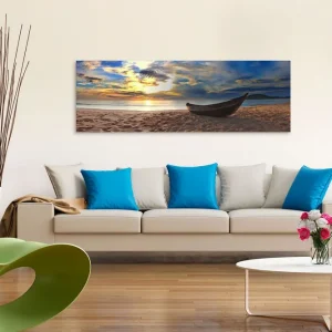 Tavla Boat on the Beach (1 Part) Narrow 135x45 - Inredning Handla nu