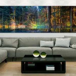 Begränsad tid Tavla Pond in the Forest (1 Part) Narrow 135x45 - Inredning
