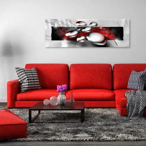 Tavla Shiny Stones (1 Part) Narrow Red 150x50 - Inredning I lager