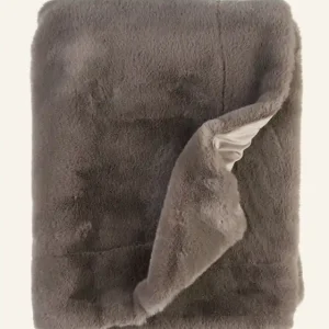 Handla nu Pläd i pälsimitation taupe - 130x170 cm