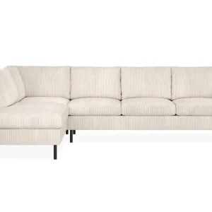 Premium Scandinavian Choice Peppe 4-sits Vänstervänd L-formad Schäslongsoffa i Manchester Beige - Möbler