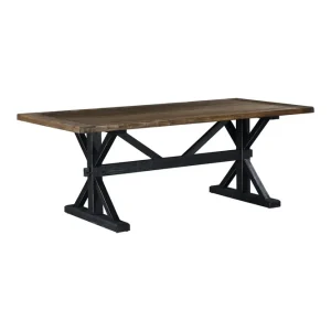 Snabb frakt Bloomington Lyon Förlängningsbart Matbord 6 personer - Utdragbart plankbord 200 cm Natur/Svart - Möbler