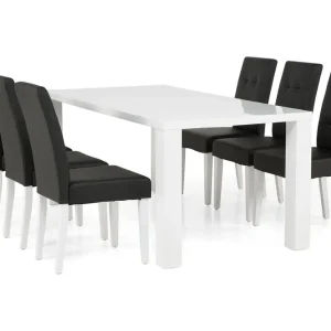 Concept 55 Cibus Matgrupp 180 cm med 6 Viktor Stol Vit/Svart - Möbler Nyhet