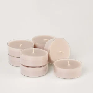 Erbjudande Stora värmeljus beige - 6x2 cm