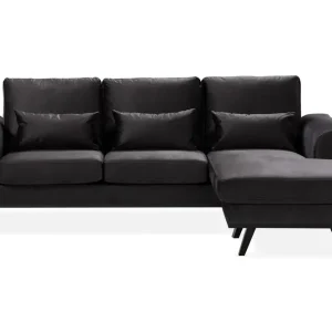 Extra rabatt Scandinavian Choice Copenhagen Compact 3-sits Vändbar L-formad Divansoffa i Sammet Mörkgrå - Möbler