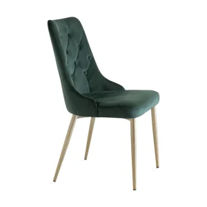 Venture Home Velvet Deluxe Sammetsstol Mörkgrön/Guld - Möbler Extra rabatt