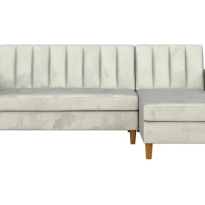 Sista chansen Celine 3-sits Divanbäddsoffa Sammet/Ljusgrå - Möbler