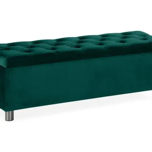 Beställ nu Ella Sängkista 140cm Djuphäftad Grön/Sammet - Förvaring