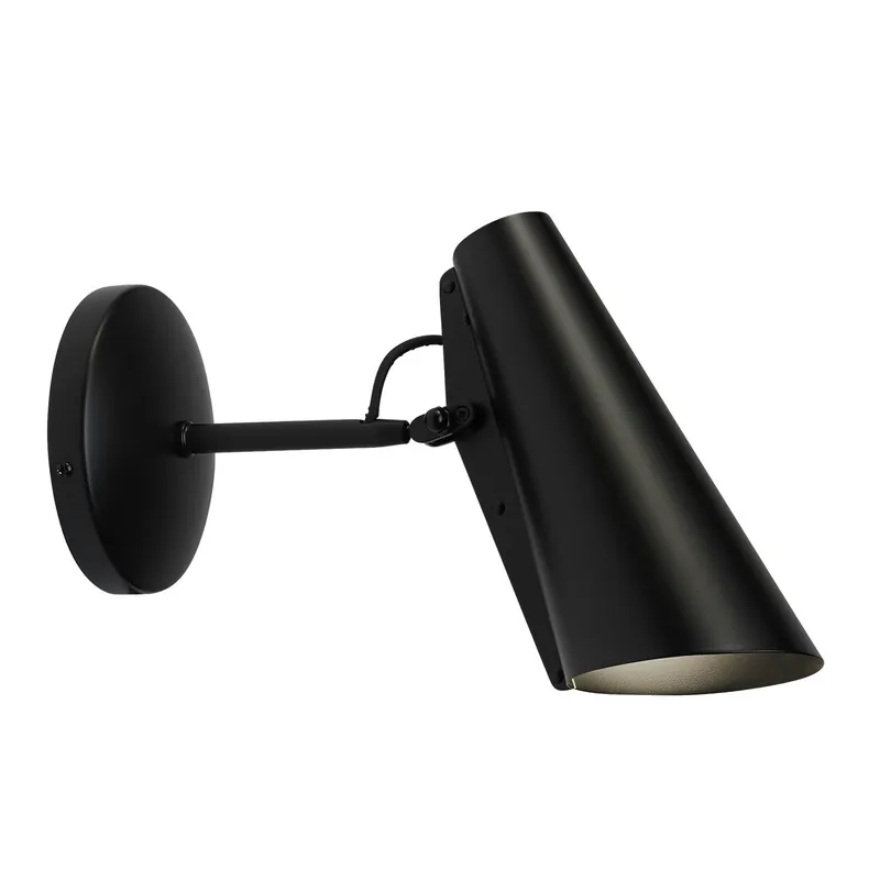 Birdy Vägglampa Kort Arm, Black/Black Lägg i varukorgen