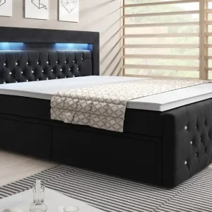 Rea Cloud47 Franco Crystal Sängpaket 160x200 LED-belysning Svart/Sammet - Möbler