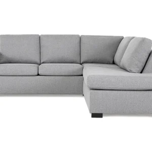 Billig Basic Home Crazy 3-sits Högervänd L-formad Schäslongsoffa i Tyg Grå - Möbler
