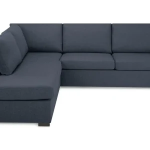 Bästa pris Basic Home Crazy 3-sits Vänstervänd L-formad Schäslongsoffa i Tyg Blå - Möbler